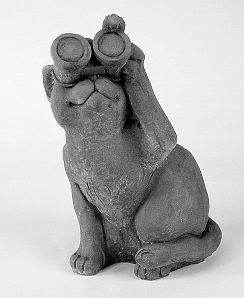 Bird Watching Cat Garden Statue binoculars Funny Lover Concrete Art
